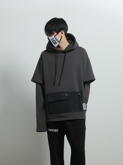 layered pocket hoodie[darkgray]