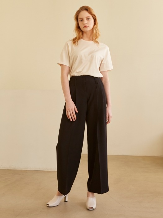 19SS TWO TUCK WIDE TROUSER BLACK