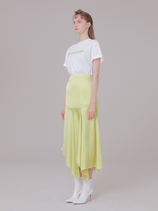 Silk detail skirt 001 lemon