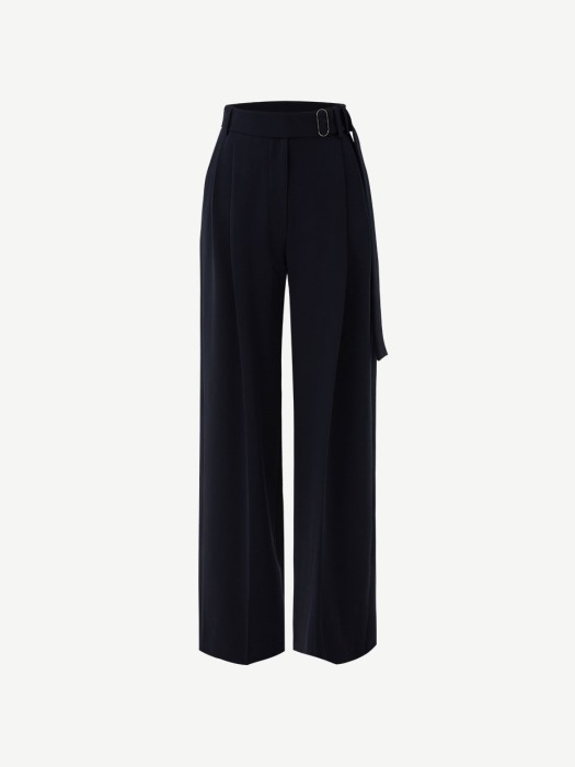 Belted wide-leg trousers