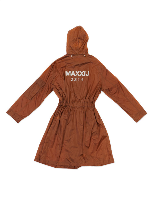 Brown Luminous Logo Print Rain Coat [made to order](Genderless)