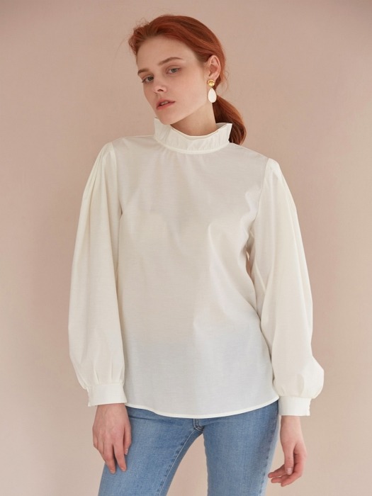 High Neck Frill Blouse