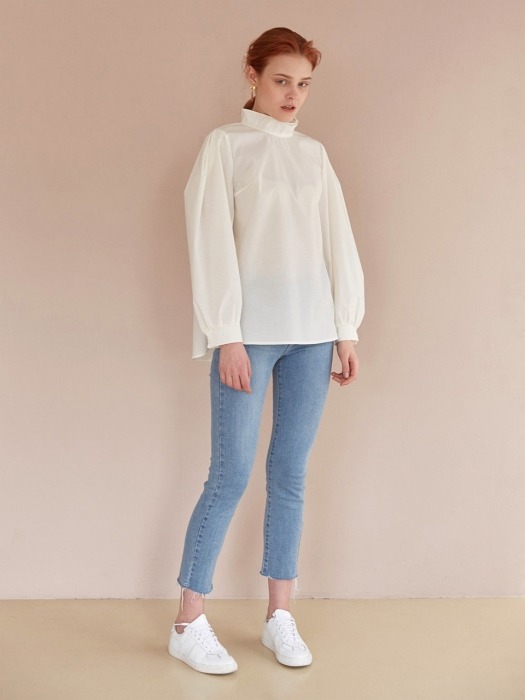 High Neck Frill Blouse