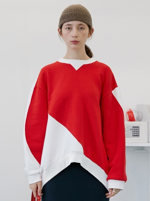 Cori Sweatshirt (White/Red)