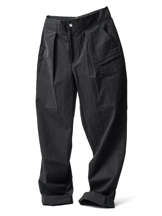 Wide Tapered Pants Black
