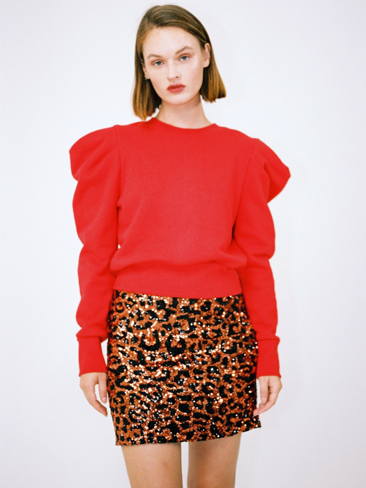 ISLA SEQUINED LEOPARD MINI SKIRT