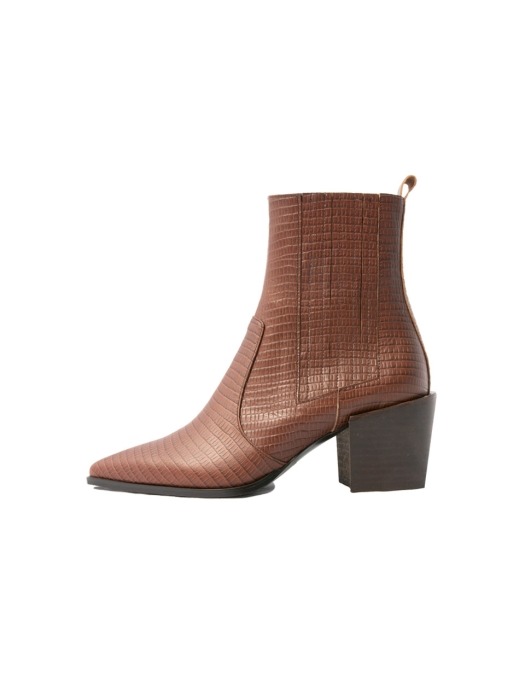 basic ankle boots ( brown python )