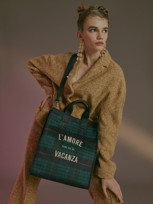 Tartan Unisex Tote Bag (Green)