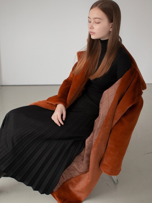 Margot Fur Coat - Orange Brown