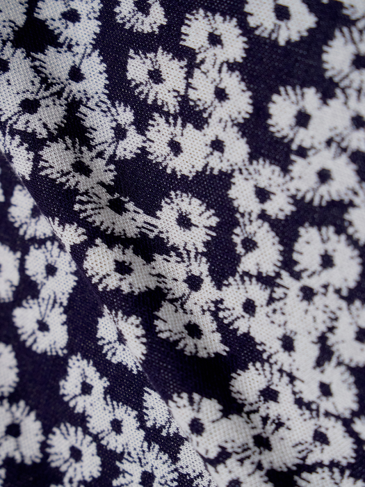 LEELEE Pattern Printed Mini Blanket Navy