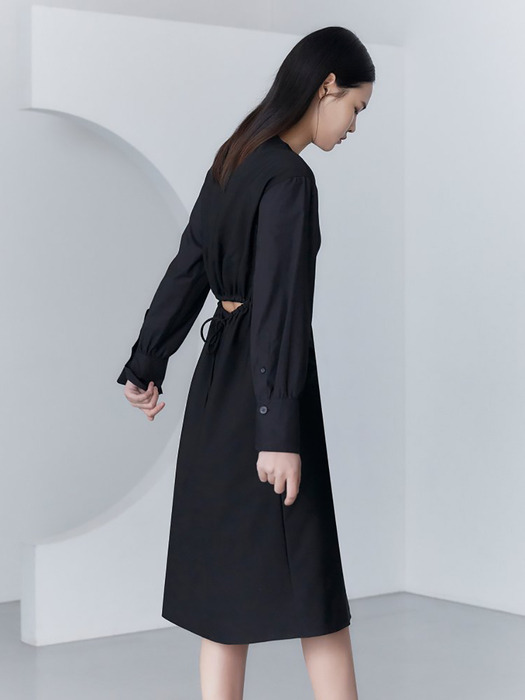 Back Open Flare Dress - Black (KE0271M015)
