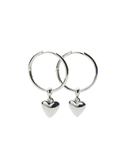 Heart Ring Earrings in Silver VX0SX0540