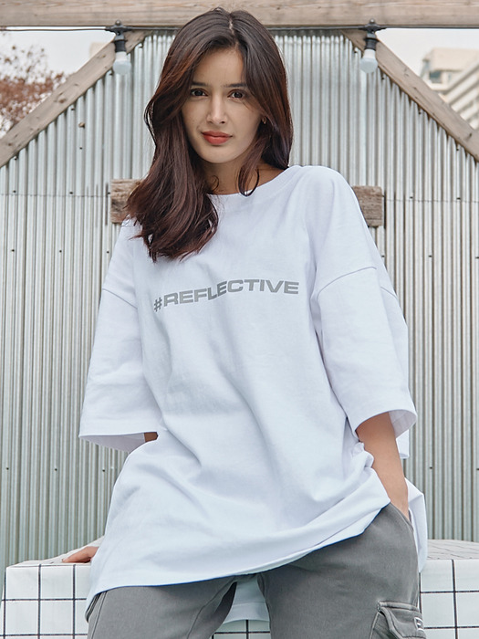 [UNISEX] REFLECTIVE BOX T_WHITE