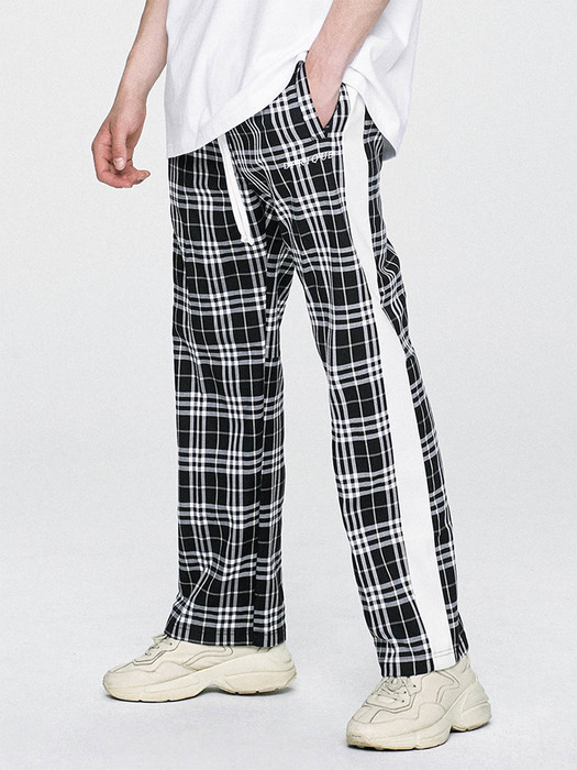 Check Track Pants - Black/White