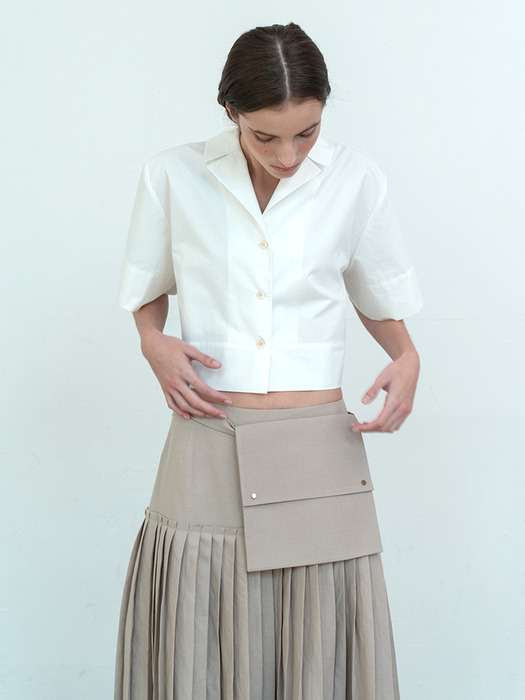 Linen Pleated Skirt
