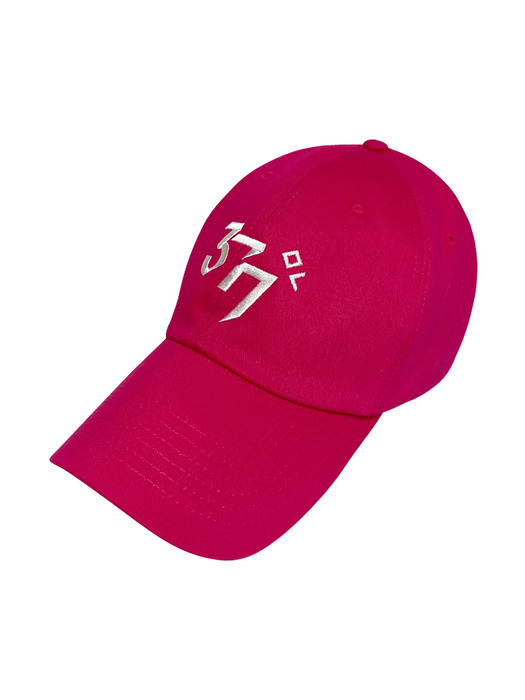 시그니처 377도씨 데일리 오버핏 캡모자 핑크흰색