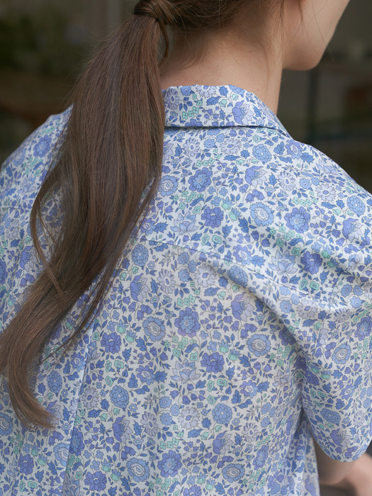 Liberty crop shirt - Peony garden