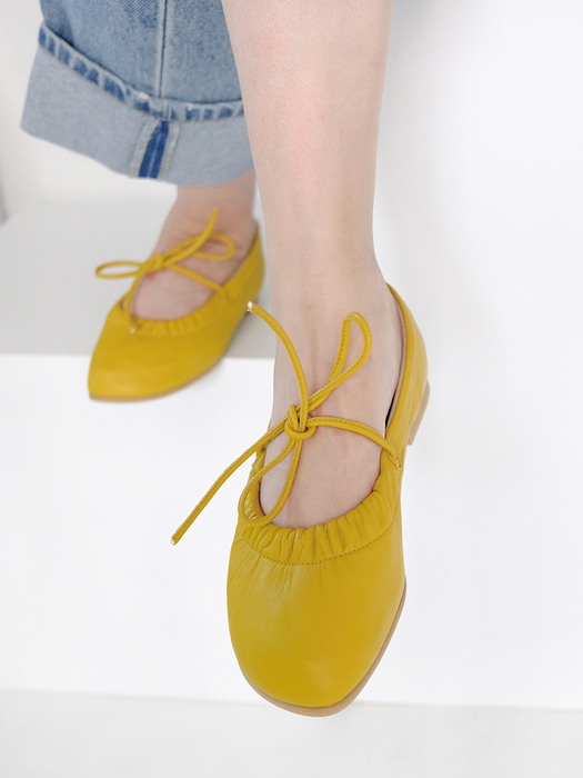 Ballerina flat shoes_mustard