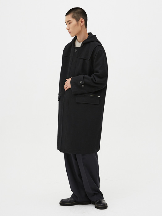 Grosvenor Long Hoodie Coat black