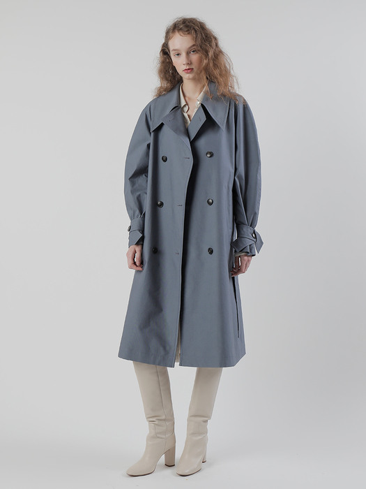 20FW RAGLAN TRENCH COAT/BLUE