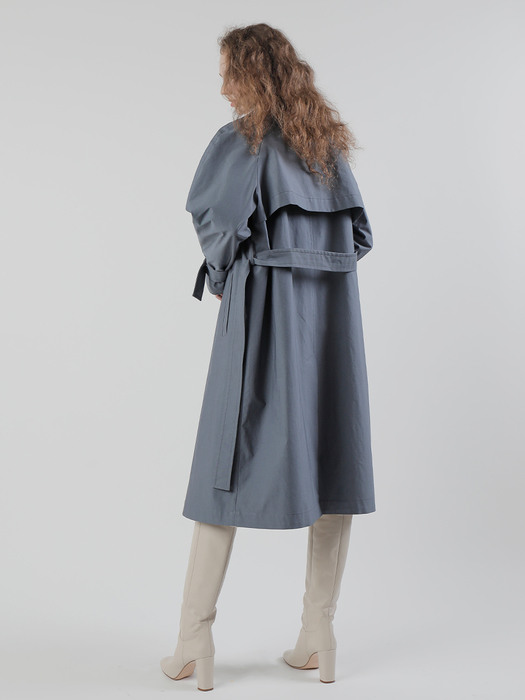 20FW RAGLAN TRENCH COAT/BLUE