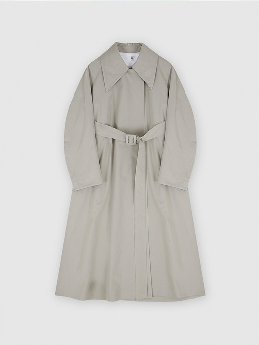 BELTED MAC TRENCH COAT (MINT GREY)