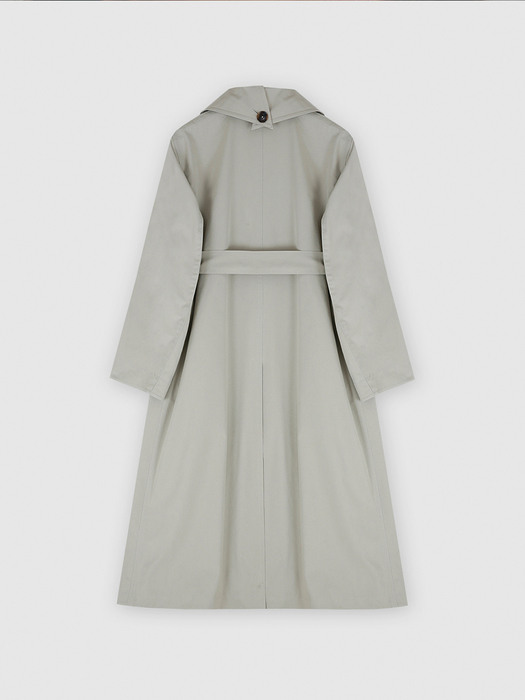 BELTED MAC TRENCH COAT (MINT GREY)