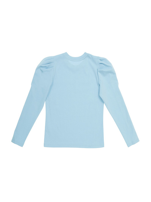 SSANGMUN Puffed long sleeve T-shirt (Powder blue)