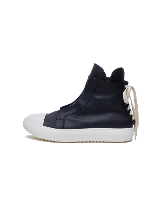Sharksole Back Lace-up High Top (BK/WH)_ PA3SU0303