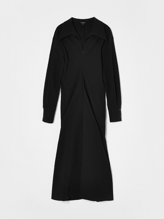 20FW SLIM WAIST SHIRT DRESS - BLACK
