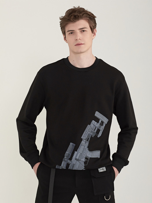 Embroidered rifle sweatshirt
