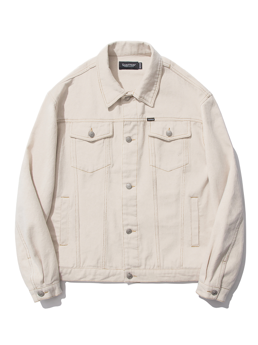 SP Cotton Twill Trucker Jacket-Ivory