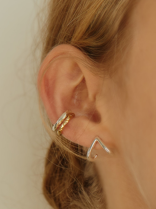 [silver925] rough earcuff