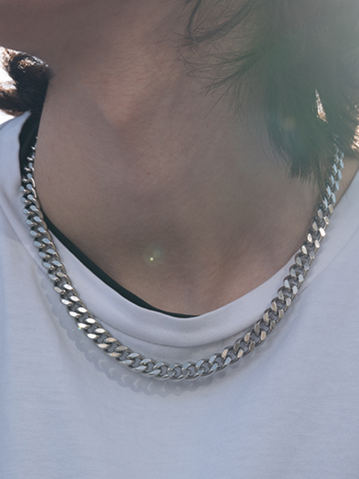 [써지컬스틸] BR04 B lined chain necklace