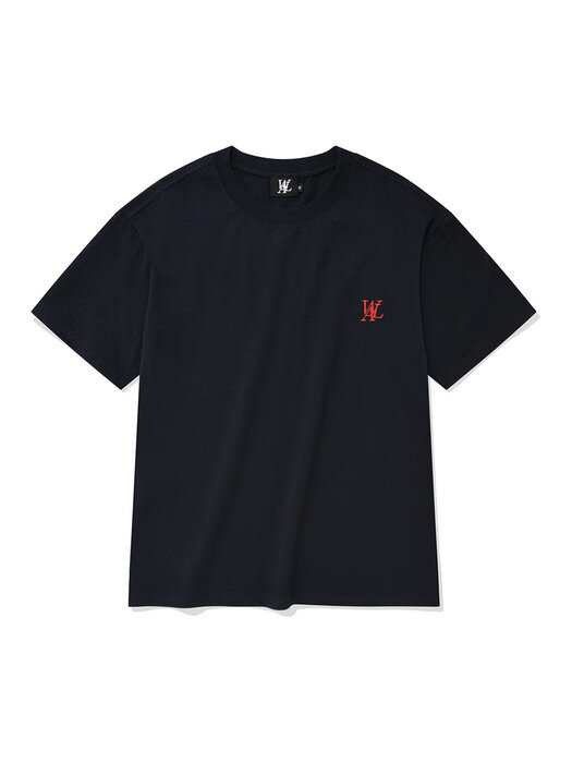 Signature embroidery short sleeved T-shirt - NAVY