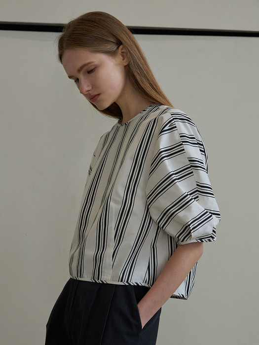 Stripe shot blouse (ivory)