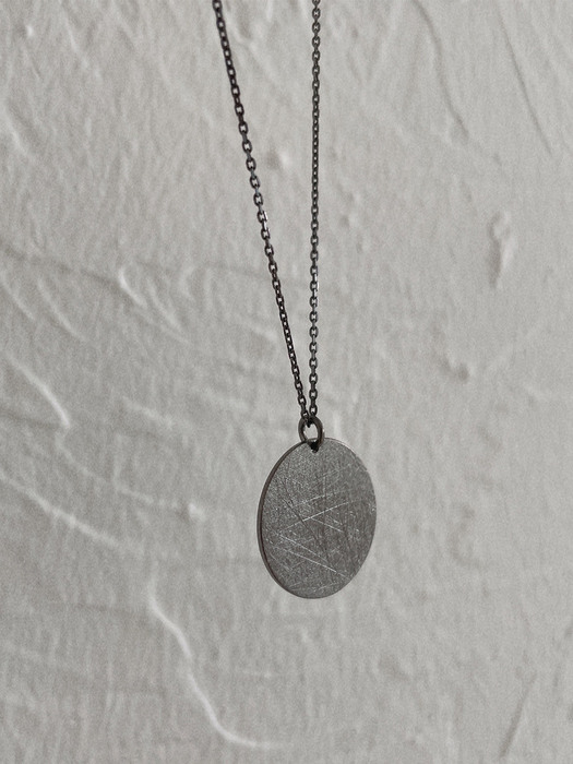 silver925 black circle necklace