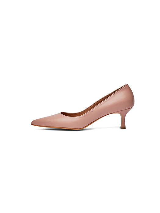 [리퍼브][250] Heeled leather shoes_pink