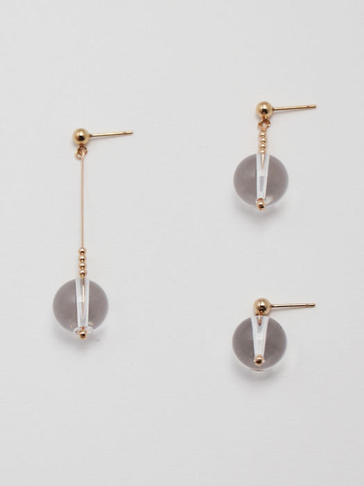 [단독]quartz ball earring set