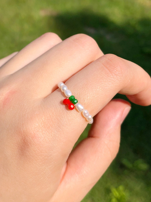 cherry pearl ring