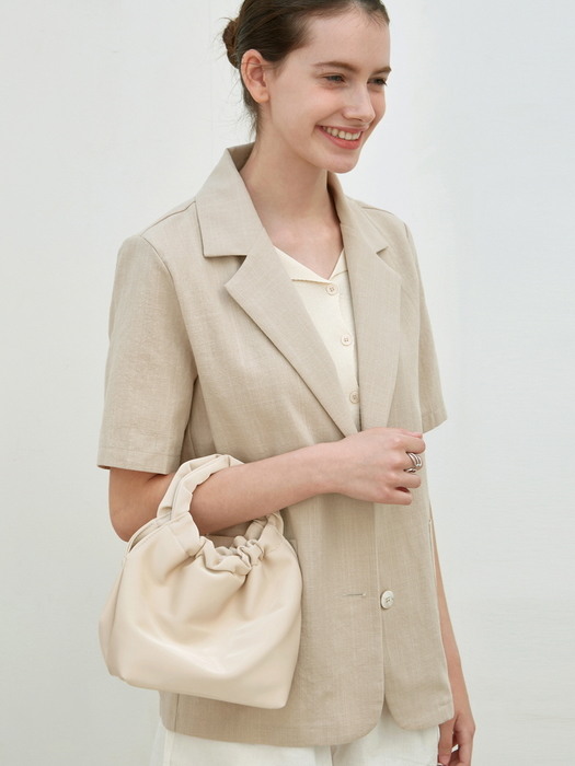 COTTON HALF SLEEVE JACKET_IVORY