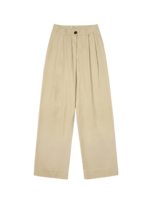 SI PT 7037 Wide Straight-fit Chino Pants_Light beige