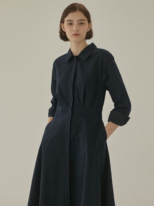 Waist Line Shirt Dress 4 Color