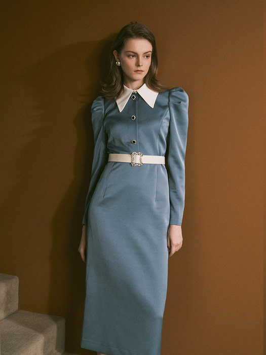 ANIT / Newtro Collar Belted Dress(mint)