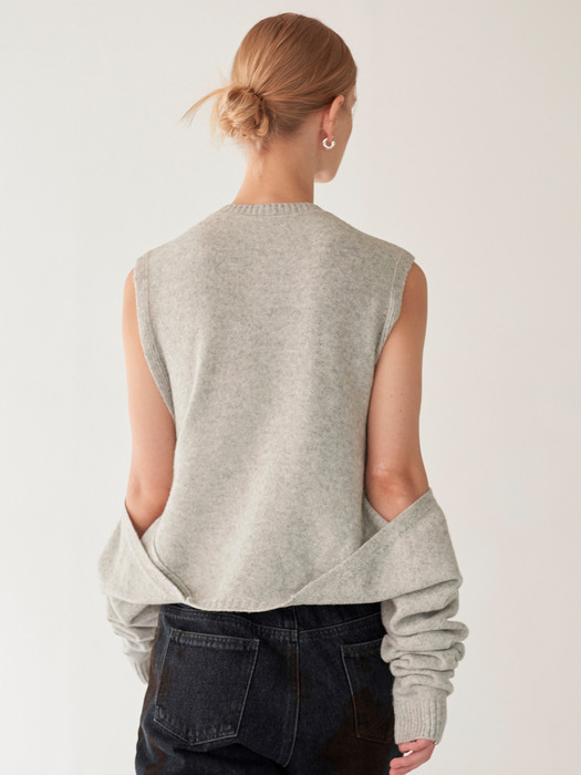 BOLERO LAYERED KNIT(light gray)