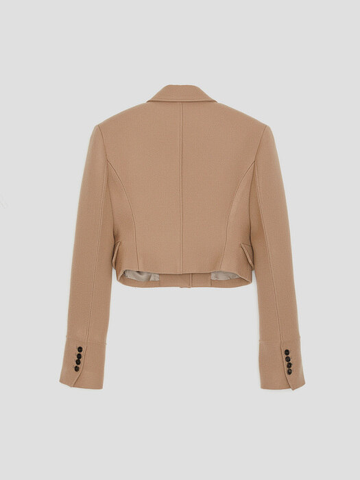 VIRGIN WOOL CROP JACKET (BEIGE)