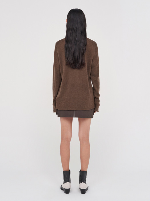 FALL STITCH KNIT TOP IN BROWN