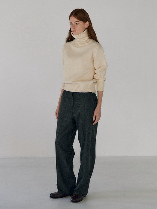 wool slacks - charcoal