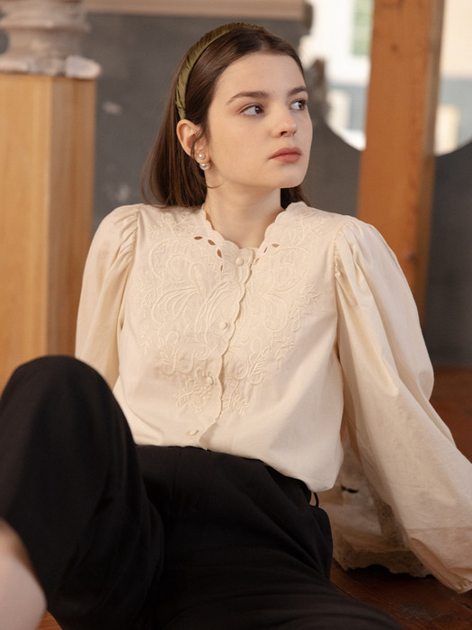 MARTHY laced shirt_cream