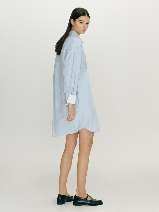 MAKIKI Shirt dress (Blue stripe)